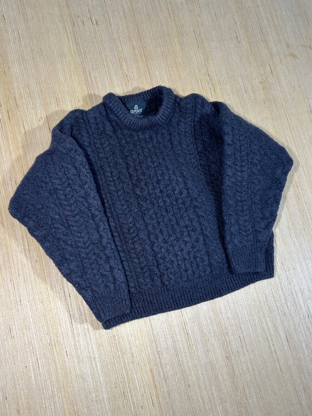 Aran Ireland 100% Merino Wool Cable Knit Kids Size Medium